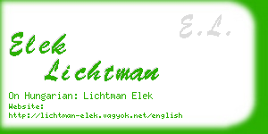 elek lichtman business card